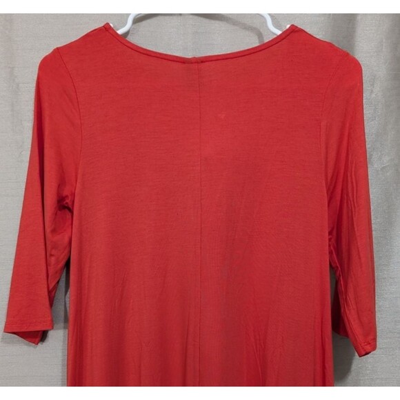 Agnes & Dora 3/4 Sleeve Swing Tunic Red Dress Size SMALL Pockets Lagenlook - Picture 12 of 14